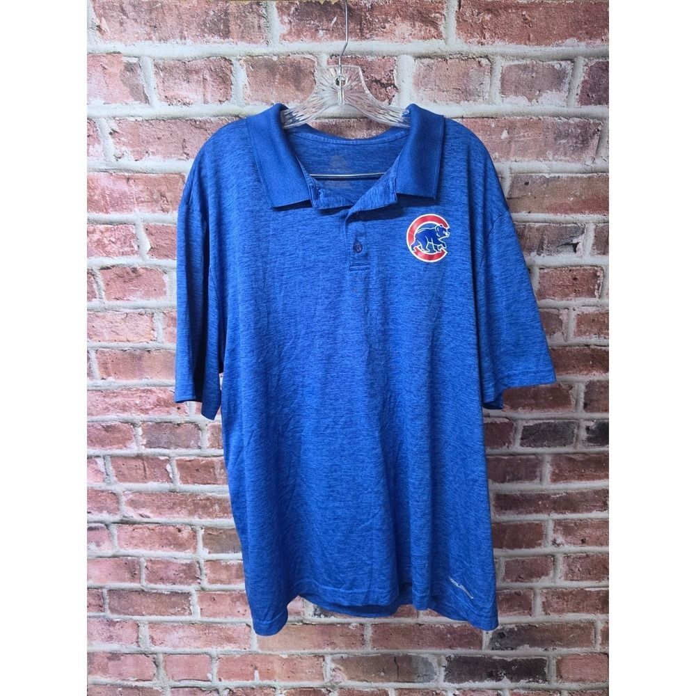 Men's MAJESTIC Chicago Cubs MLB CoolBase Polo Shirt Size 3XL